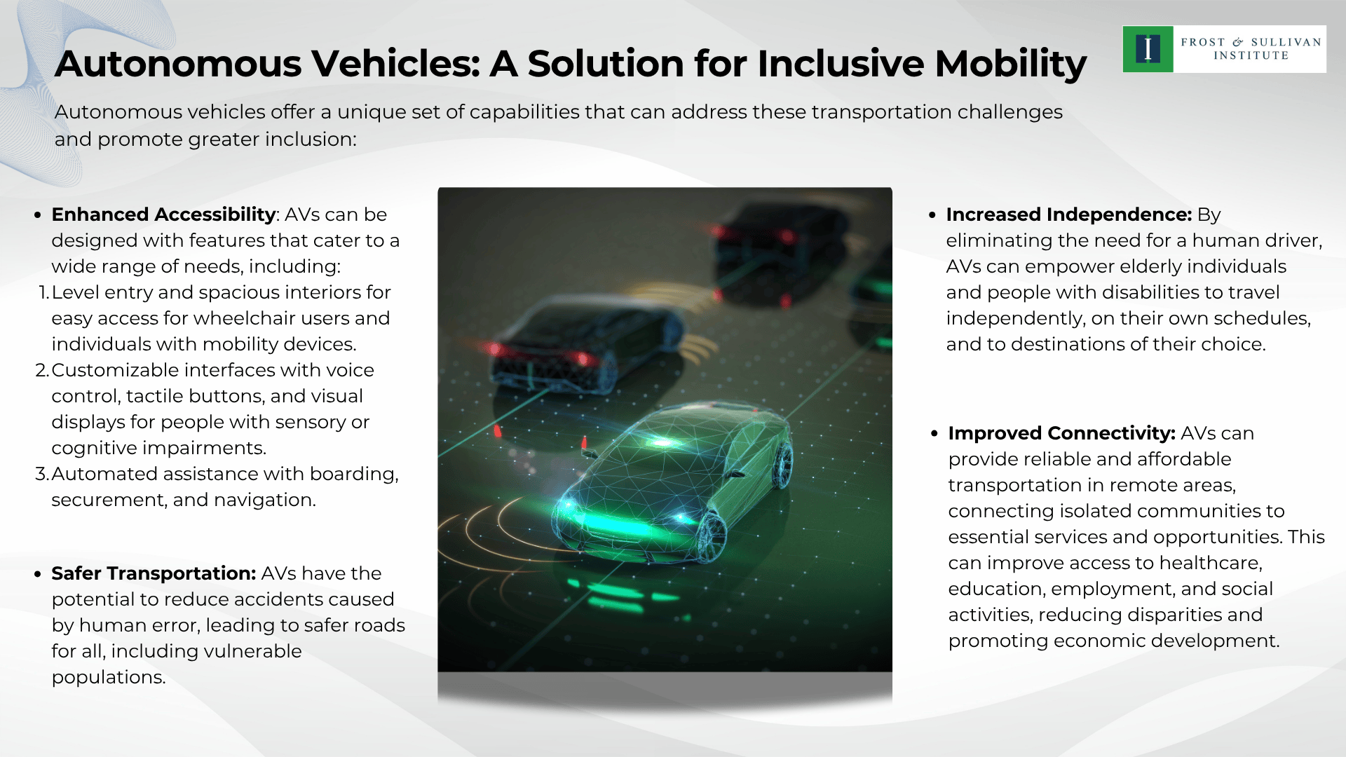 Autonomous Vehicles - A Solution for Inclusive Mobility