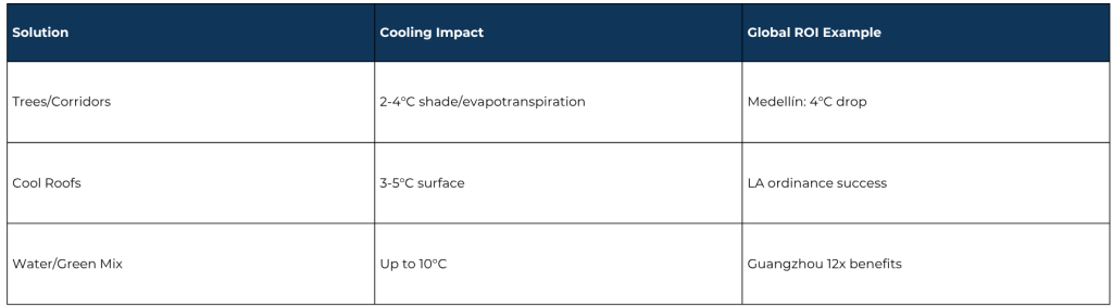 Three Key Successes for Urban Heat Islands & Low-Cost Cooling Solutions