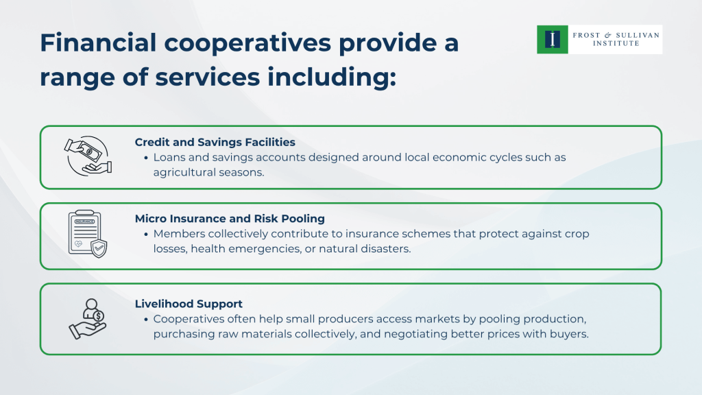 Financial cooperatives provide a range of services